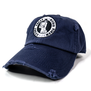 FreakMob Circle Logo Distressed Dad Hat - Navy